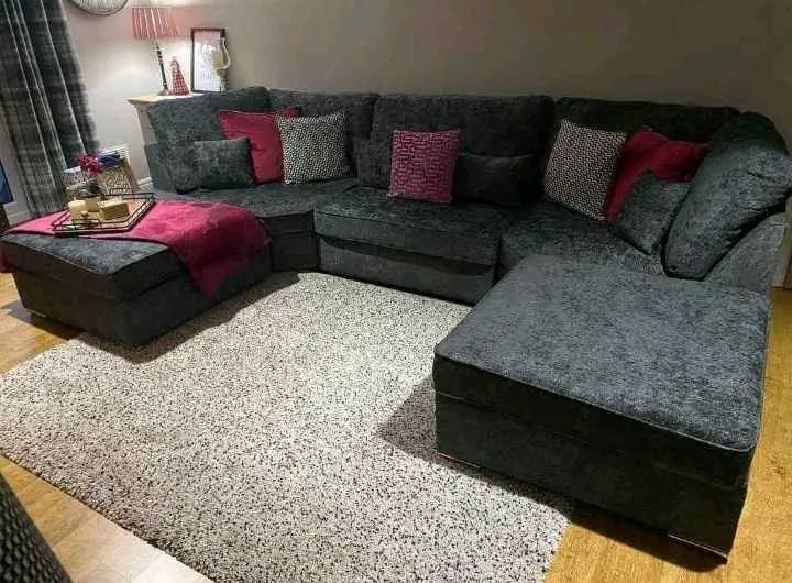 Large Bishop U-Shape Sofa with removable 2x Large stools, high/scater back cushions